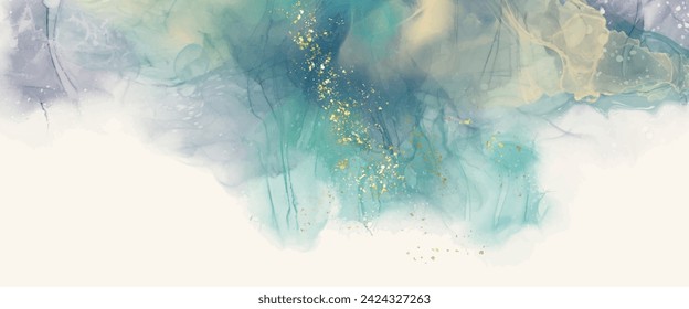 Luxury orange abstract background of marble liquid ink art painting on paper. Original artwork watercolor alcohol ink paint. Vector illustration.