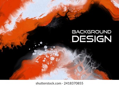 Luxury orange red white abstract background of marble liquid ink art painting on paper. Original artwork watercolor alcohol ink paint. Vector illustration.
