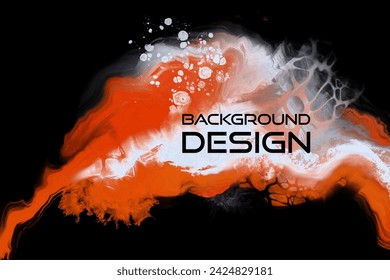 Luxury orange red white abstract background of marble liquid ink art painting on paper. Original artwork watercolor alcohol ink paint. Vector illustration.