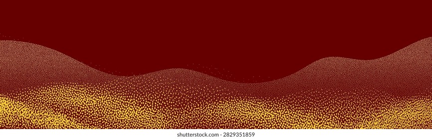 Luxury oriental mountain wave landscape with golden hills texture.
