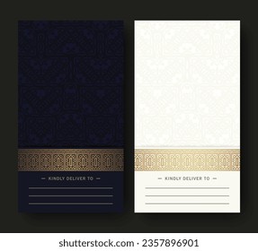 luxury ornament border decoration invitation card