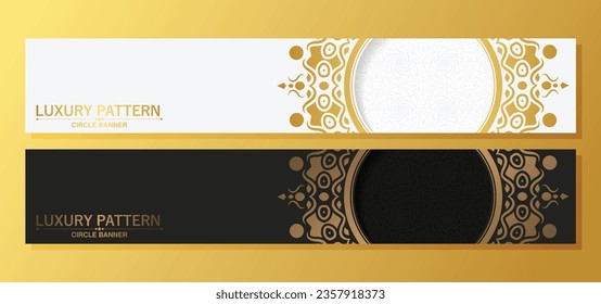 luxury ornament circle border design card