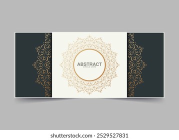 luxury ornament circle border design card