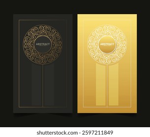 luxury ornament circle border design card