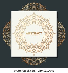 luxury ornament circle border design card