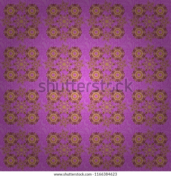 Luxury\
ornament in Eastern style. Vector elements for golden templates.\
Golden floral seamless pattern on violet. Ornate decor for\
invitations, greeting cards, labels, badges,\
tags.