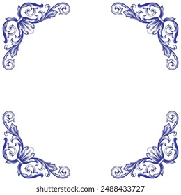 Luxury Ornament Element. Vintage frame border invitation label