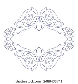 Luxury Ornament Element. Vintage frame border invitation label