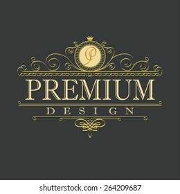 luxury ornament floral design logo, decorative template, heraldic, business,  decorative ornament fashion sign - decorative ornament vector element, decorative ornament web picture