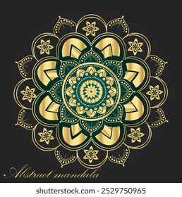 ornamento de luxo com padrão dourado e forma geométrica mais qualquer festival imprimir modelo de mandala floral pronto