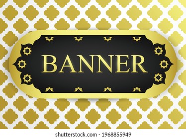 Luxury ornament graphic banner with golden color