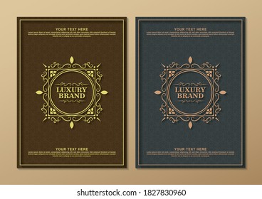 Luxury ornament greeting card vector template