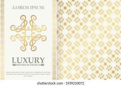 Luxury ornament greeting card vector template
