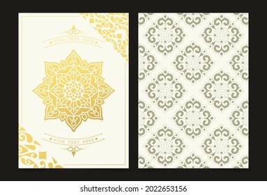 Luxury ornament greeting card vector template