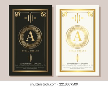 Luxury ornament greeting card vector template