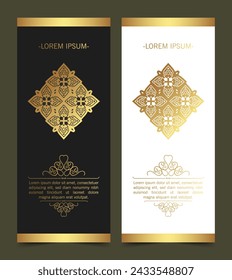 Luxury ornament greeting card vector template