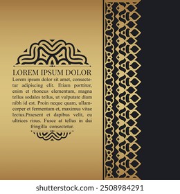 Luxury ornament greeting card vector template