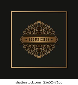 Luxury ornament greeting card vector template