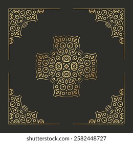 Luxury ornament greeting card vector template