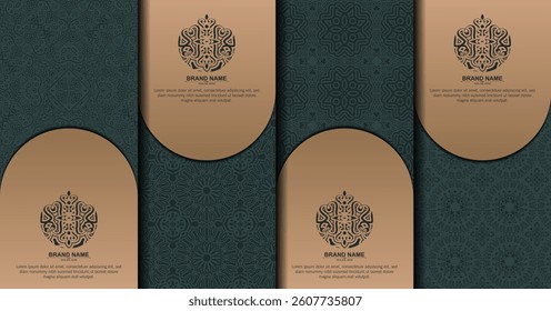 Luxury ornament line pattern label with logo