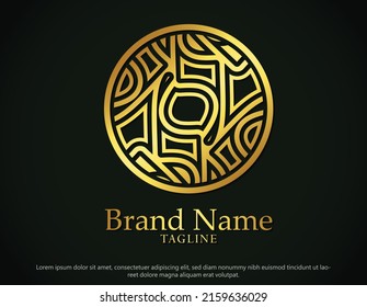 luxury ornament logo line art