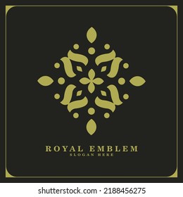 luxury ornament logo line art