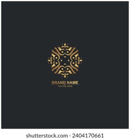 luxury ornament logo line art