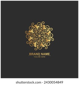 luxury ornament logo line art