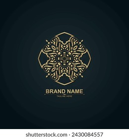 luxury ornament logo line art