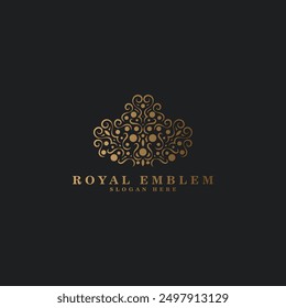 luxury ornament logo line art