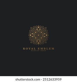 luxury ornament logo line art