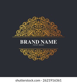luxury ornament logo line art
