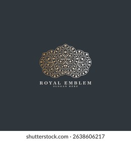 luxury ornament logo line art