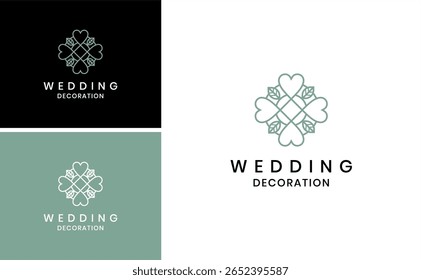 luxo ornamento amor folha logotipo para casamento, spa, flor logotipo vetor de design.