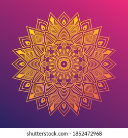 Fondo Mandala de adorno de lujo con color gradiente