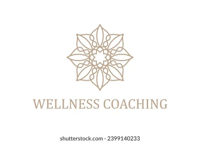 Luxury ornament mandala logo design yoga spa wellness coaching icon symbol.