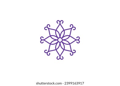 Luxury ornament mandala logo design yoga spa wellness coaching icon symbol.