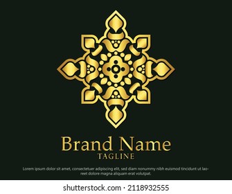 luxury ornament style line art logo