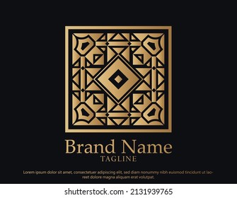 luxury ornament style line art logo