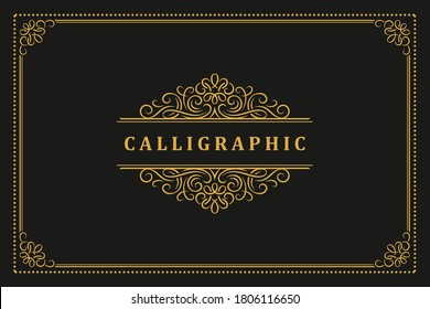 Luxury ornament vintage logo template design vector illustration. Royal brand calligraphic ornate vignettes good for boutique or restaurant logotype.