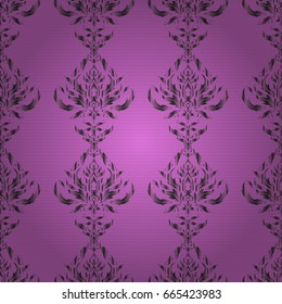 Luxury ornament for wallpaper, invitation, wrapping or textile. Vector illustration. Royal gray and violet seamless pattern.