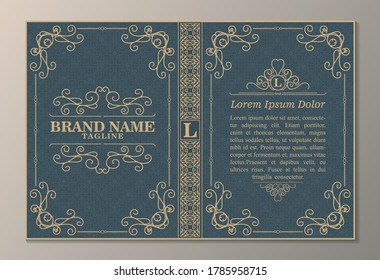 Luxury ornamental book cover design template