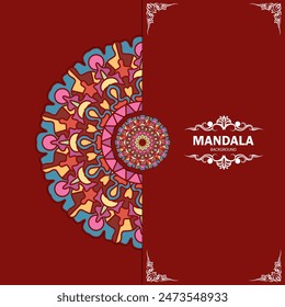 Luxury ornamental colorful mandala design background, Suitable for wall wallpaper, mug designs, souvenirs, stickers, merchandise and many others.