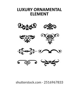Luxo Elemento Ornamental Coleção Conjunto de Ícones