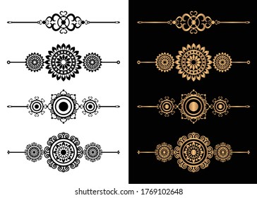 Luxury Ornamental Elements and Decorative Divider Set Vector Illustration