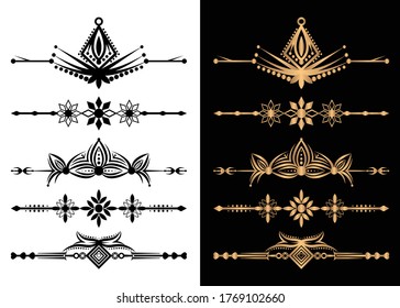 Luxury Ornamental Elements and Decorative Divider Set Vector Illustration