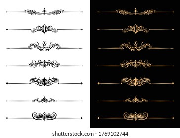 Luxury Ornamental Elements and Decorative Divider Set Vector Illustration