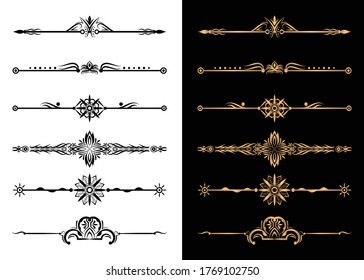 Luxury Ornamental Elements and Decorative Divider Set Vector Illustration