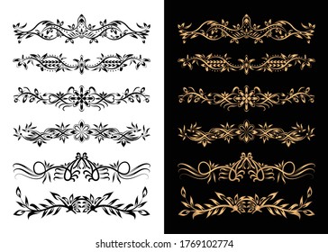 Luxury Ornamental Elements and Decorative Divider Set Vector Illustration