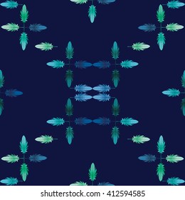 Luxury ornamental feather pattern. Seamless pattern vector.

